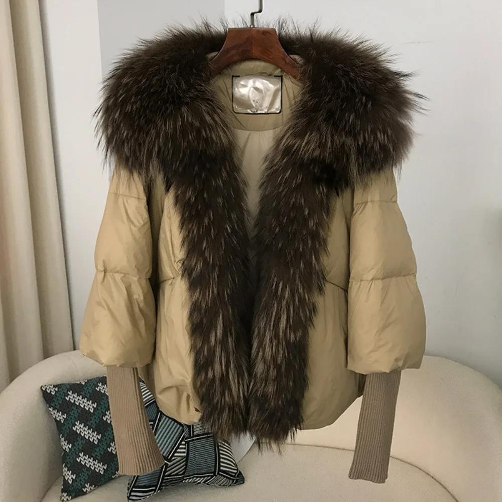 Down Jacket Autumn Winter 2024 New White Duck Down Down Jacket Fur Coat Women\'s Spliced Fox Fur Collar Detachable Outerwear