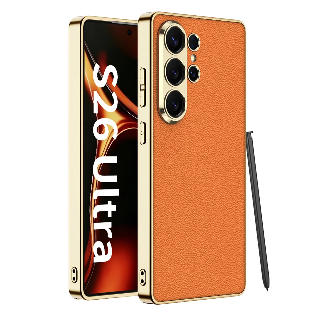 

Чехол из искусственной кожи для Samsung Galaxy S26 Ultra с интегрированной защитой камеры, ударопрочный, нескользящий, устойчивый к царапинам