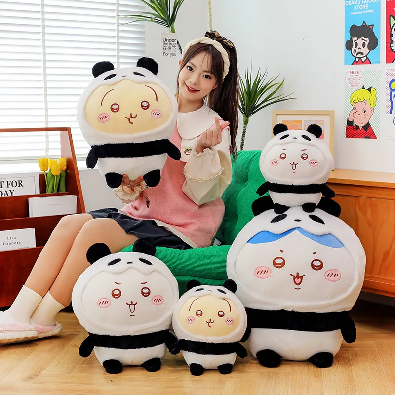 Selbstverteidigender Panda Anime Kawaii Große Plüschpuppe Hachiwared Usagi Cartoon Niedliches Mädchen Schlafzimmer Sofa Kissen Ornament Geschenk