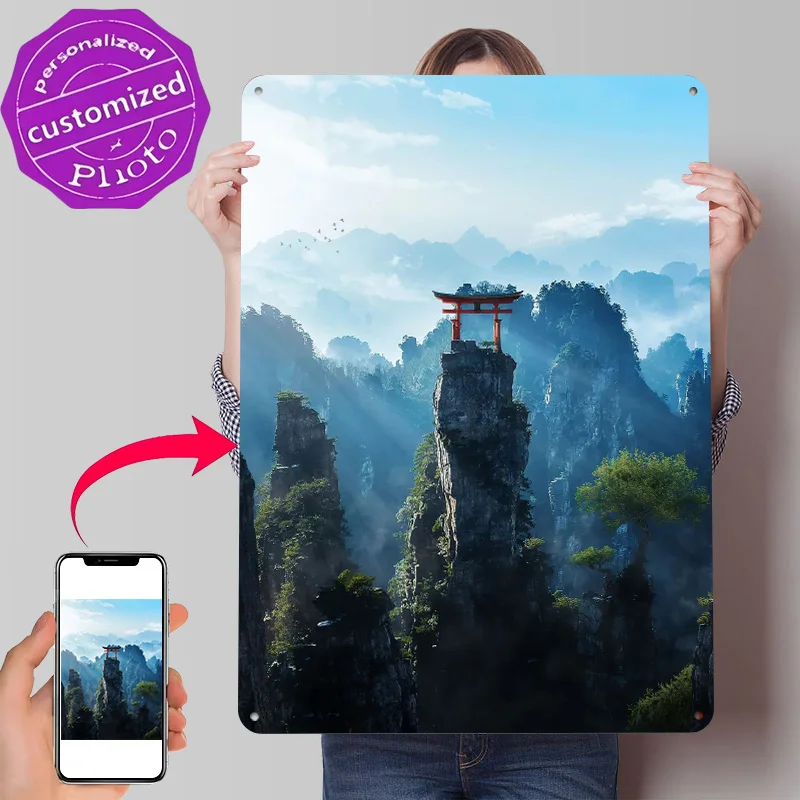 New Journey Torii Gate 3D Texture Printed Poster Custom Vintage Metal Tin Plate Sign for Wall Art Living Room Decorations House