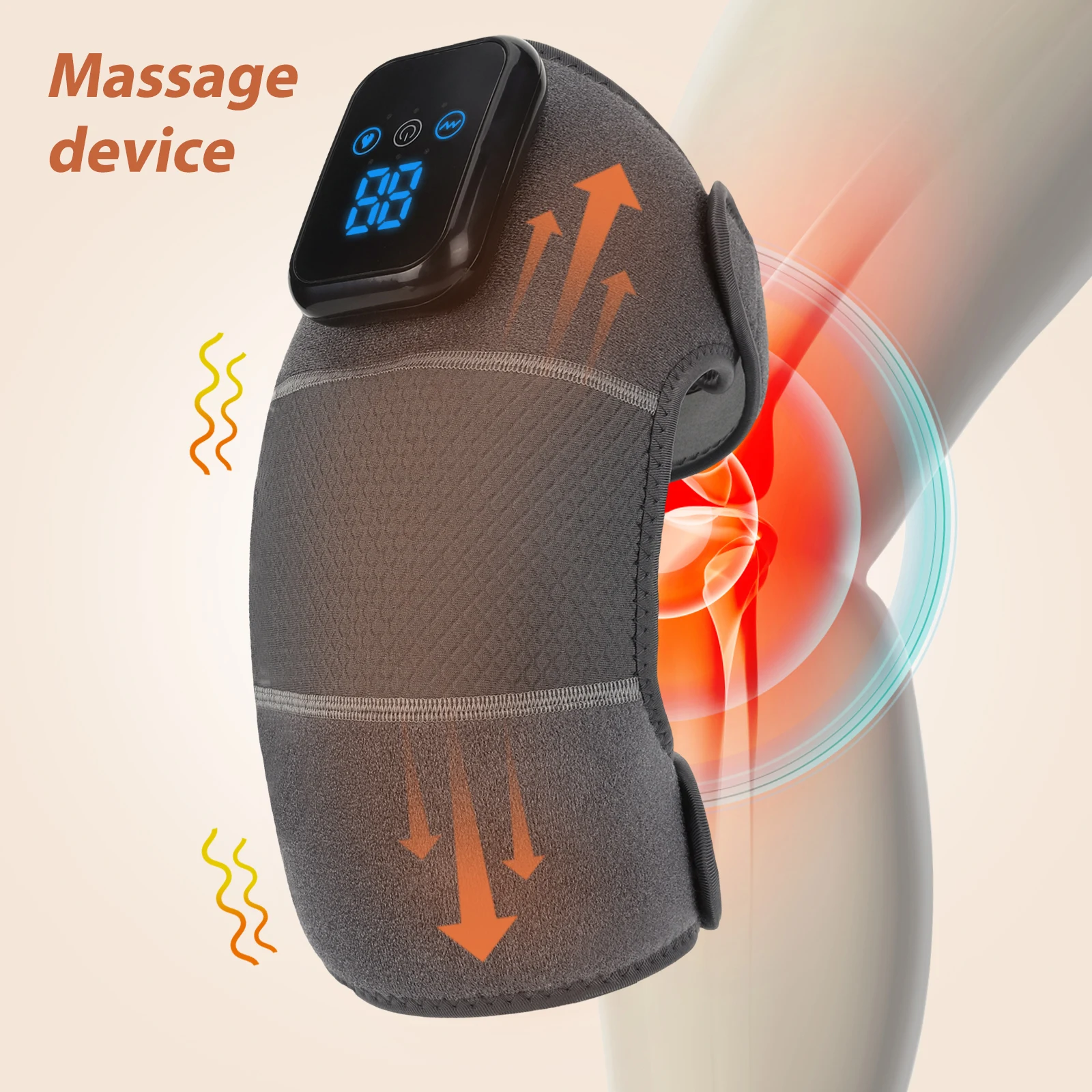 Knee Massager Vibration Heated Knee Massager Electric Heating Knee Protection Wrap Warm Compress Joint Protector Pain Relief