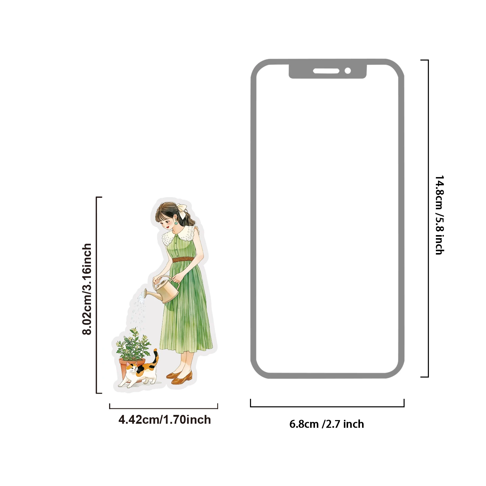 Etori Life 30Pcs Garden Girl Plant Baking Pattern Cute Cat Decorative Stickers Suitable for Laptops, Mobile Phones, Photo Albums, Handbags, Skateboards, Bicycles and Helmets, Office Decoration Supplies, Scrapbooking Supplies, Gift Paper Bags, School Supplies, Art Aesthetics, Children's Stickers, Korean Stationery, Gifts for Friends