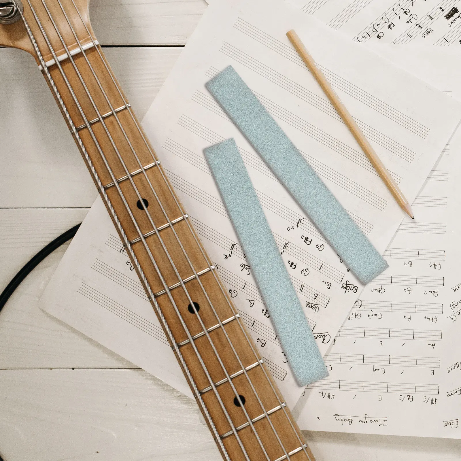 

Набор из 4 шлифовальных камней для грифа гитары, премиум-класса, для полировки и выравнивания ладов, портативный инструмент для ремонта гитар (для лютейеров)