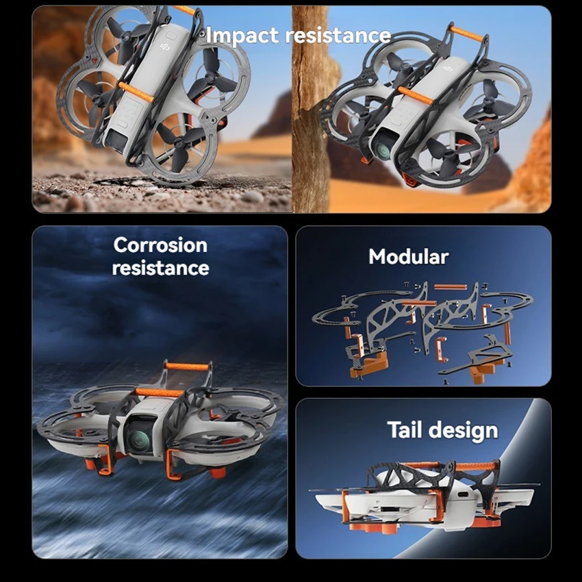 درع واقٍ خفيف الوزن من ألياف الكربون لملحقات كومبو للحماية الكاملة ضد السقوط من DJI Neo