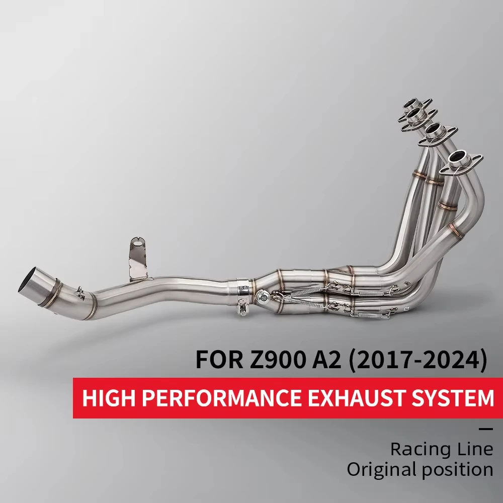 Für Z900 A2 2017–2024, kompletter Schalldämpfer für Motorrad-Auspuffanlage, 51 mm Vorderkopf-Verbindungsrohr