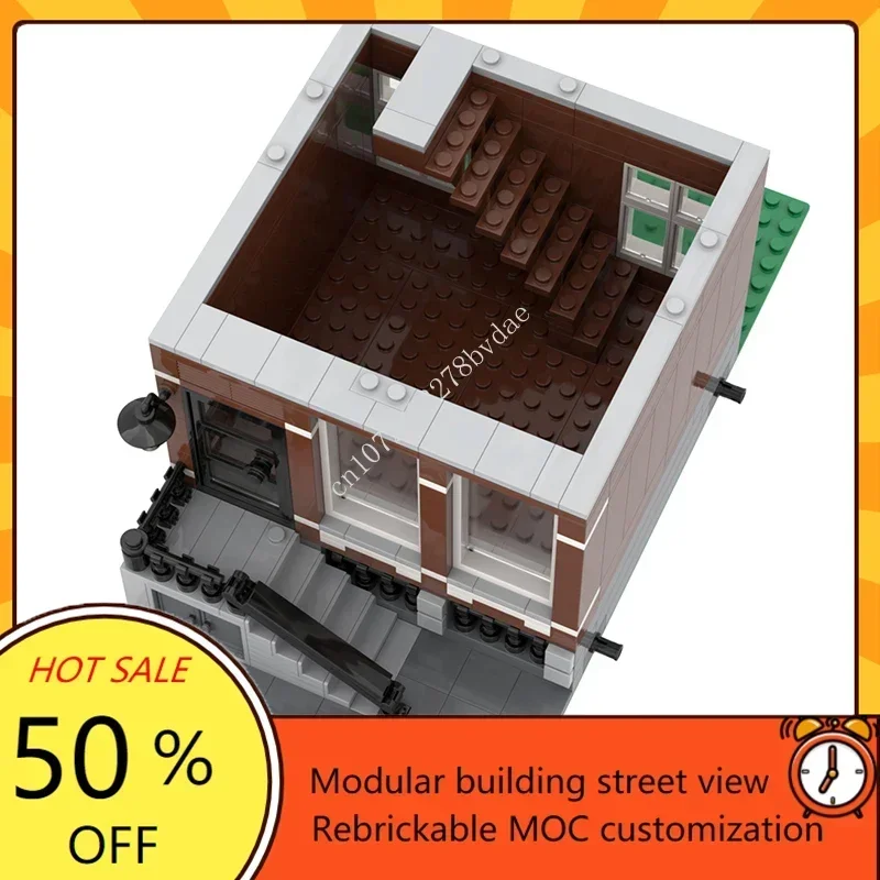 No.1 Grachtenhuis Modulaire Moc Creatieve Straatbeeld Model Bouwstenen Architectuur Doe-Het-Zelf Onderwijs Assemblage Model Speelgoed Geschenken