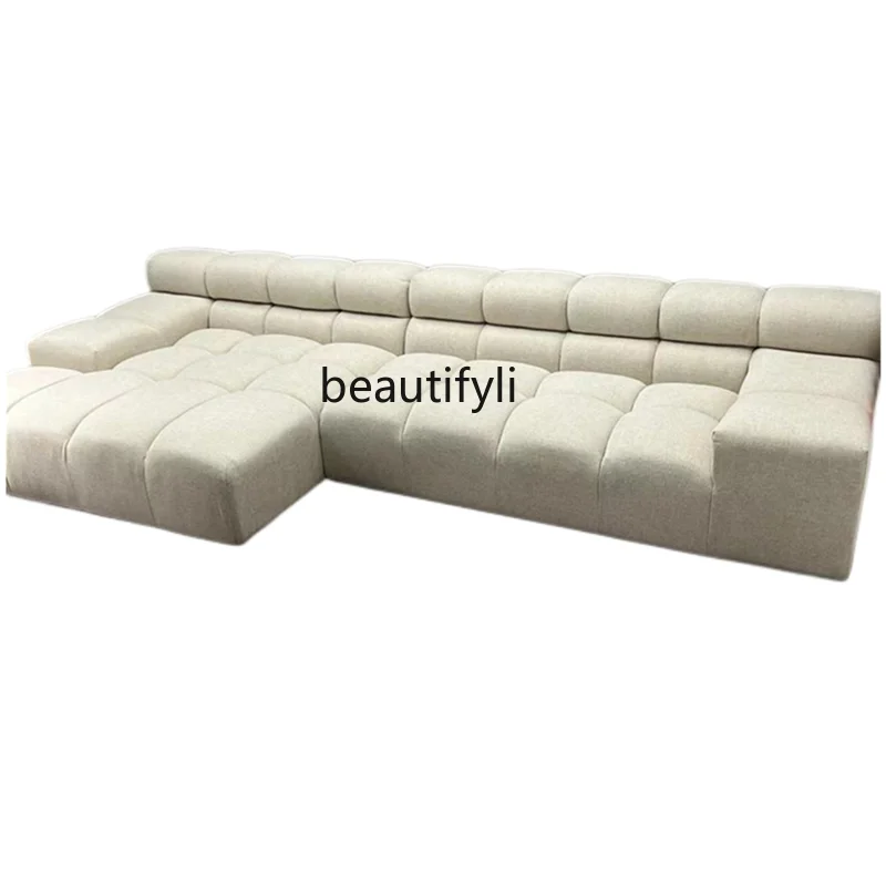 Italian light luxury new Nordic minimalist large flat-layer corner princess bread block sofa