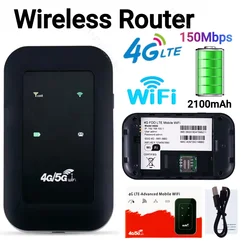 150Mbps Mobile Hotspot 2100mAh 4G Pocket WiFi Router Wireless Modem with SIM Card Slot 4G Wireless Router Wide Coverage