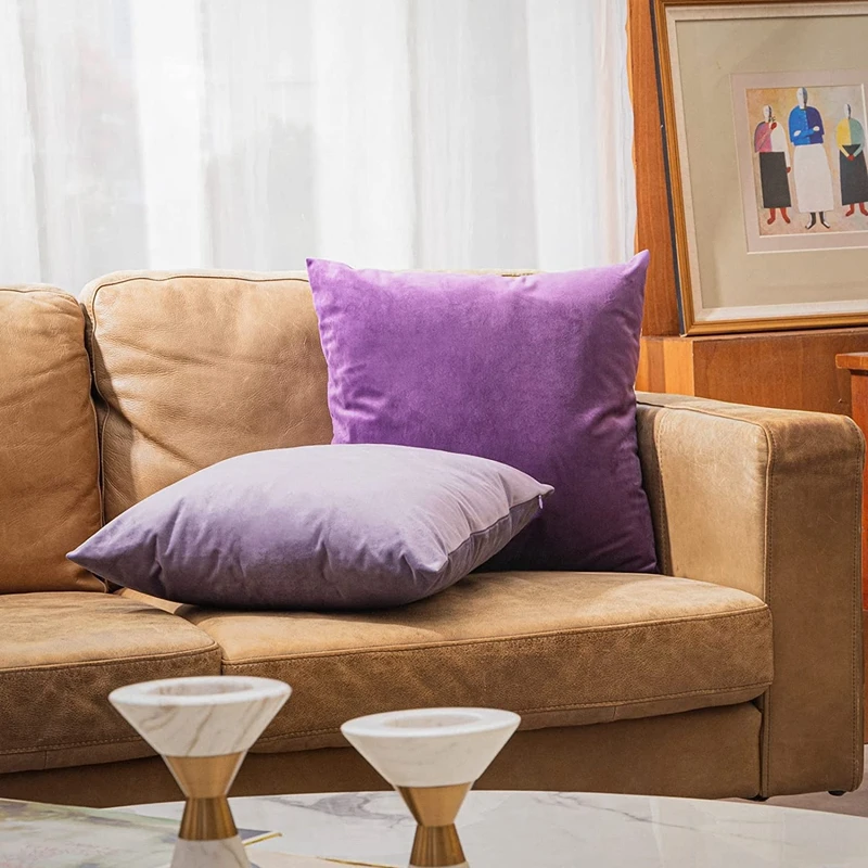 Weicher Samt-Kissenbezug, lila Kissenbezug, Schlafzimmer, Sofa, Dekoration, Kissenbezug, 30 x 50 cm/45 x 45 cm, Weihnachtsgeschenk-Kissenbezug – Detail 4