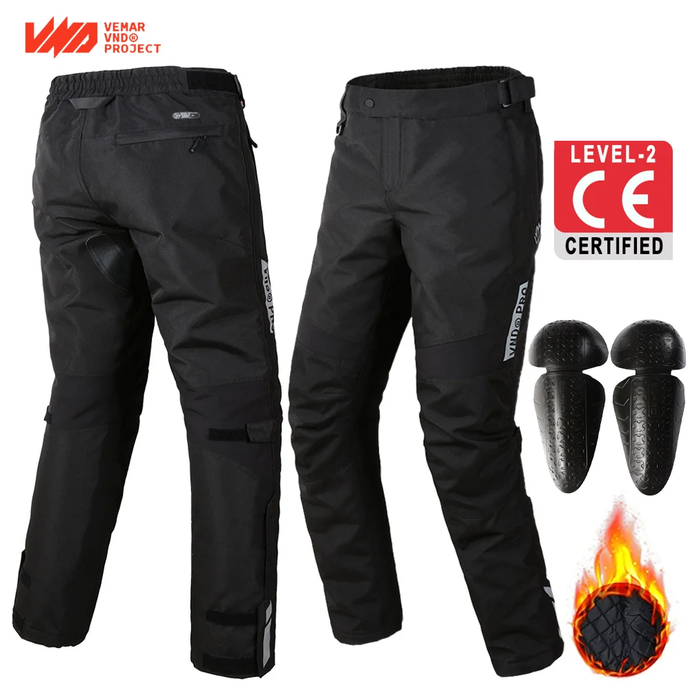Winter Warm Motorcycle Pants Quick Release Trousers Men Windproof Motocross CE Protective Night Reflective Riding Pants S-5XL