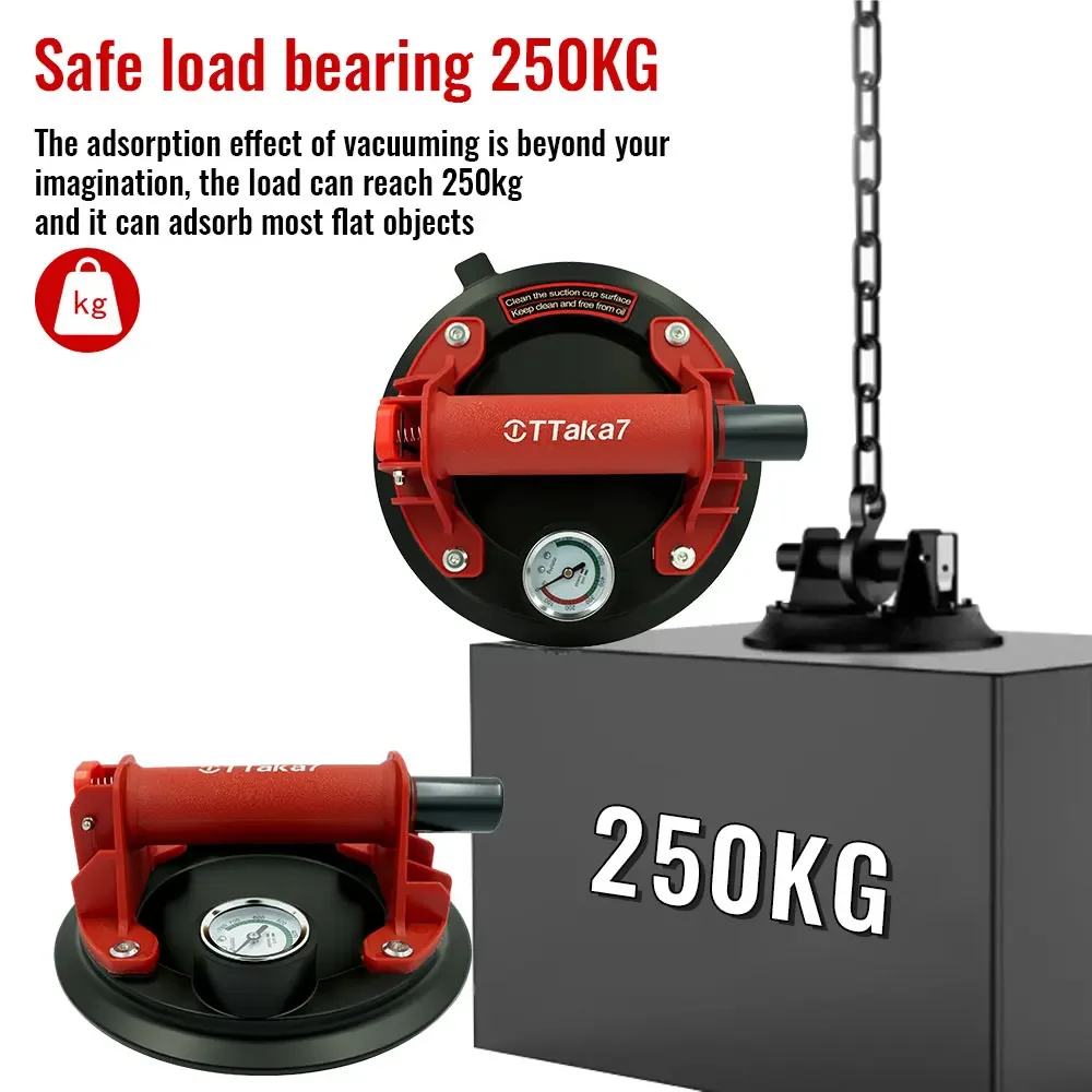 8 Inch 250KG Air Pump Vacuum Suction Cups Powerful Heavy-Duty Strong Hand Pump Sucker Lifted Magnets Handling Tools