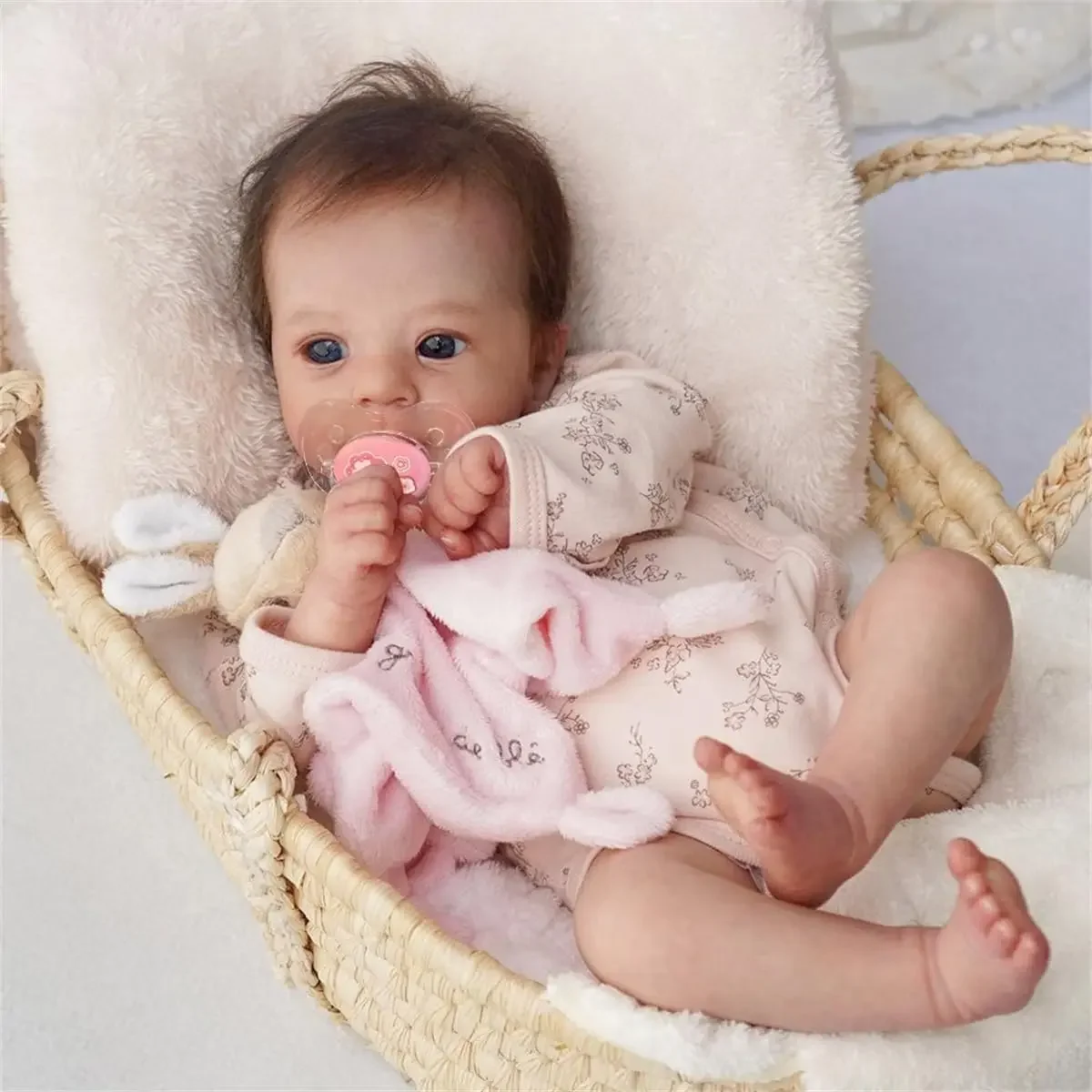 

Risbecko 16 inch realistic newborn baby doll, 40cm soft cloth body handmade reborn doll, perfect for playtime and gift giving
