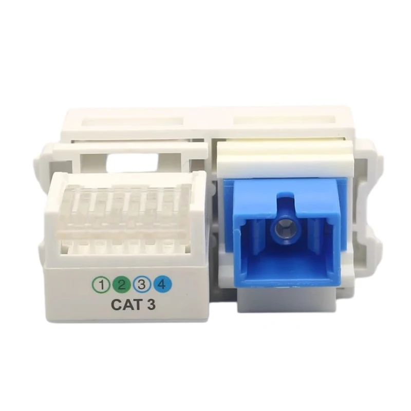 SC Optical Fiber UPC Simplex SC-SC Socket With CAT3 RJ11 Phone Plug Slot 23x36mm Module Insert For Telephone Network Connector