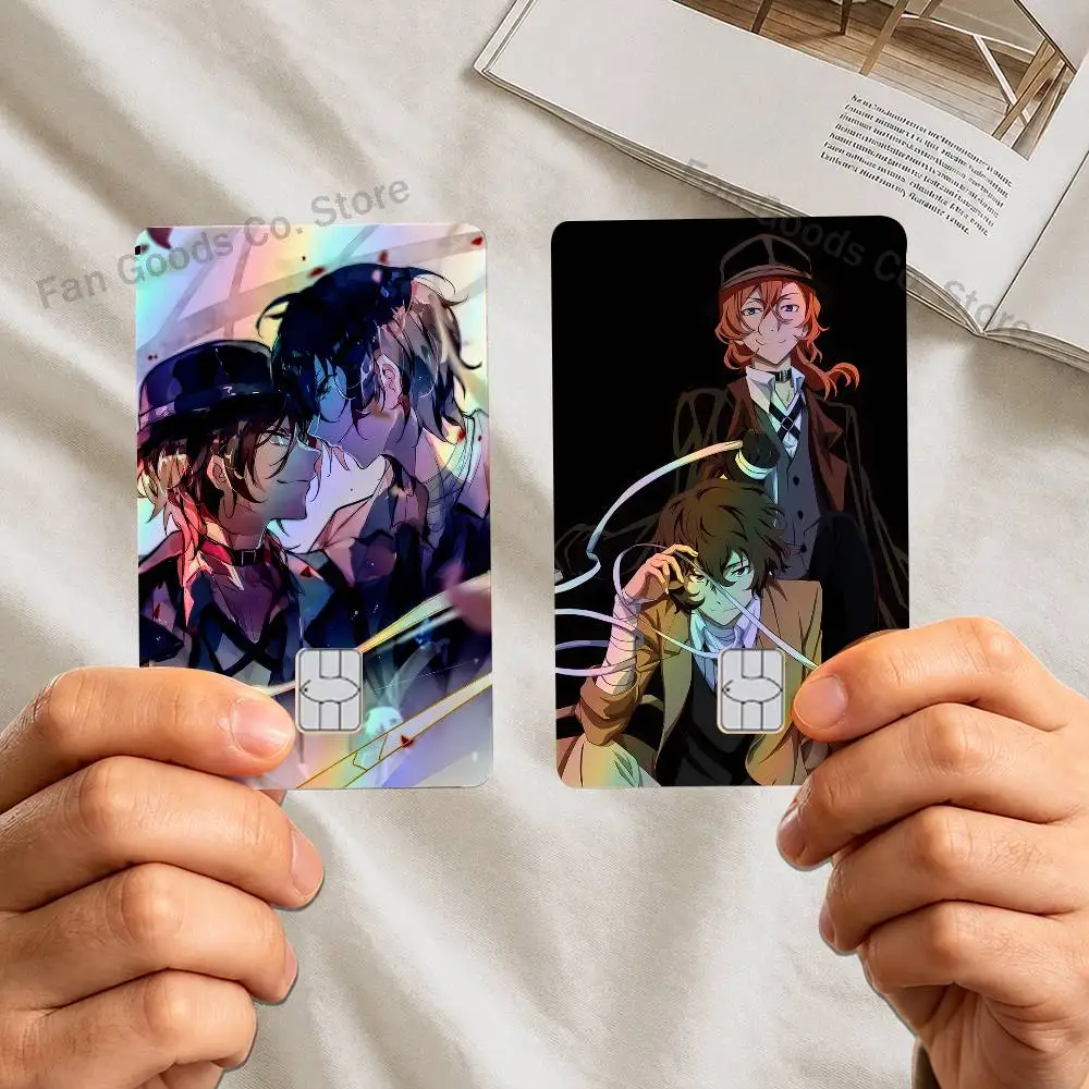 Fanart Soukoku D-Dazai C-Chuuya Laser-like texture Sticker Credit Visa Debit Bank Charge Card Bus Metro Sticker Decal Decoration
