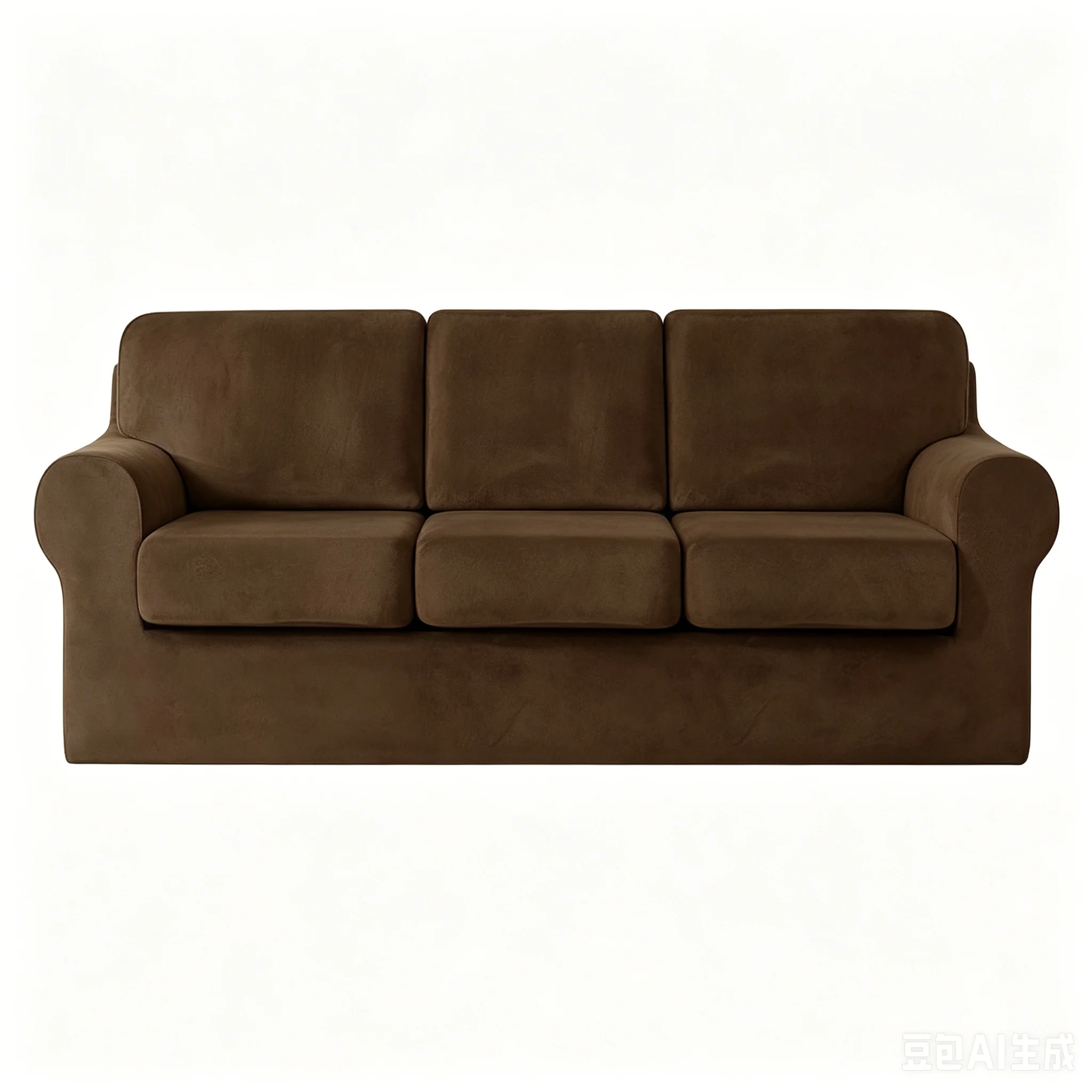 Elastic Silver Fox Velvet All-inclusive 3-seater Sofa Hat Set, Solid Color European and American Split Velvet sofa cover