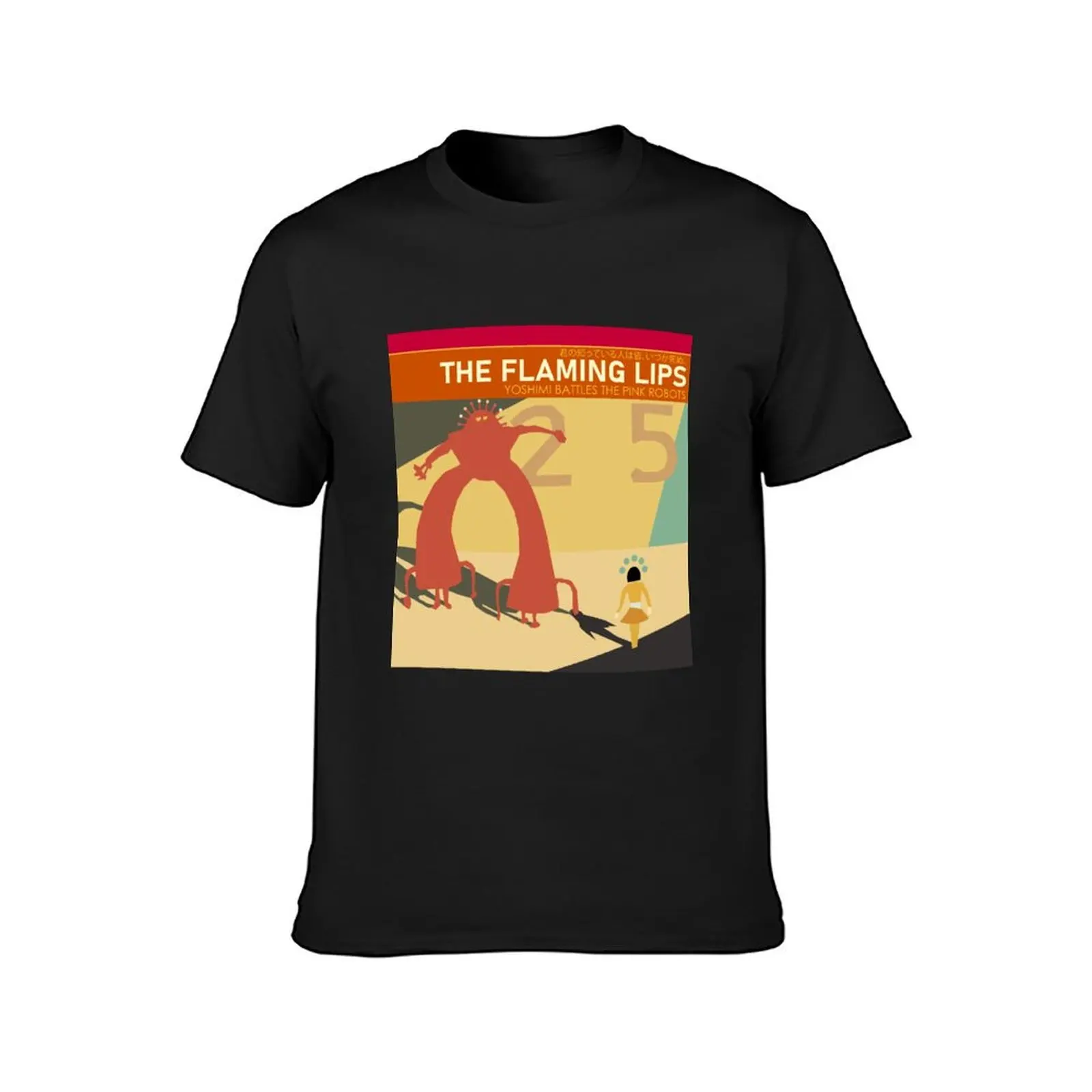 The Flaming Lips Yoshimi Battles The Pink Robots Simplified Album Cover T-Shirt funnys tees mens tall t shirts