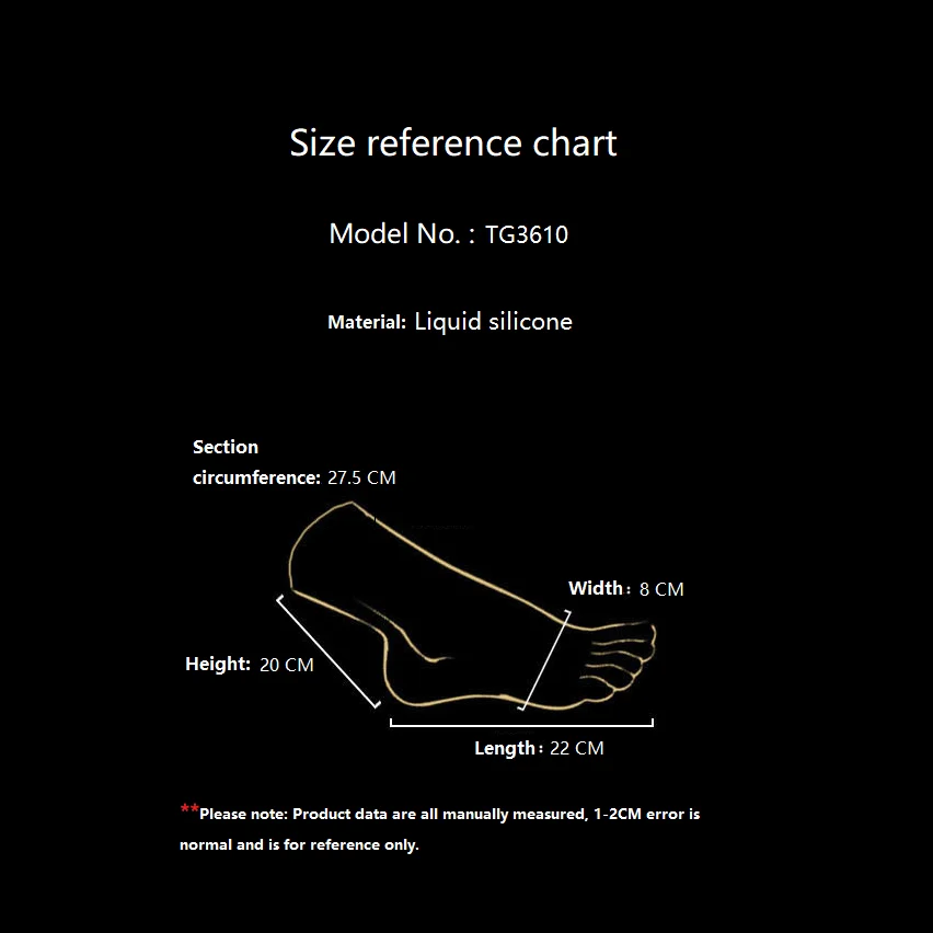 1개 실물 같은 여성용 실리콘 발 모델 마네킹 발 페티시즘 TG3610 소품 신발 보석 디스플레이 가짜 손톱 연습용 살롱 아트