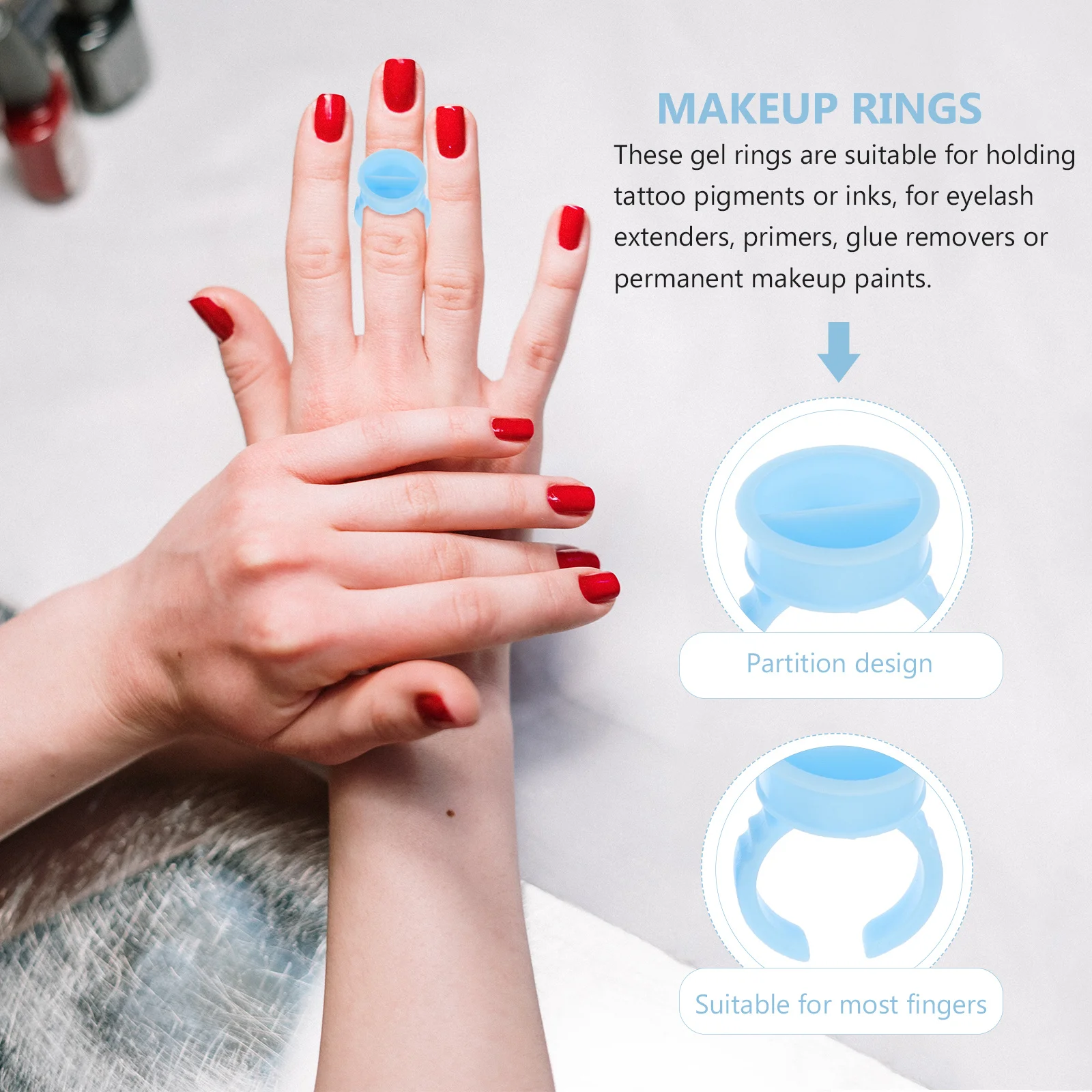 

200Pcs Microblading Pigment Rings Eyelash Extension Glue Cups Volume Lash Fan Glue Holder Makeup Pigment Storage