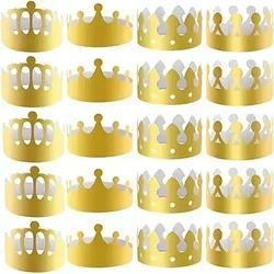 King Crown Party Hats Gold Paper Crowns Kids And Adults King Crown Party Hats 20Pcs For Coronation Celebration