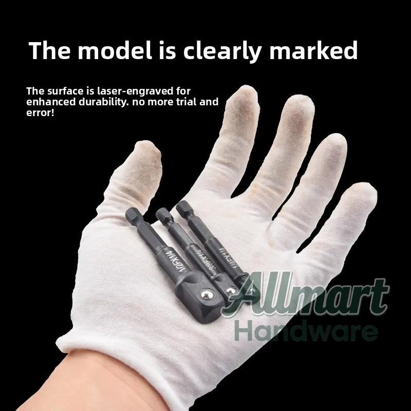 Picture 3: Pneumatic to Square Air Impact Adapter, Black Surface Finish, Electric Wrench Socket Quick-Change Conversion Tool Set