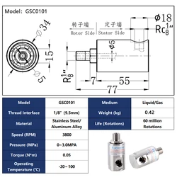 Single channel 360-degree rotary joint High speed 4000 RPM stainless steel press clutch ventilating fluid slip ring