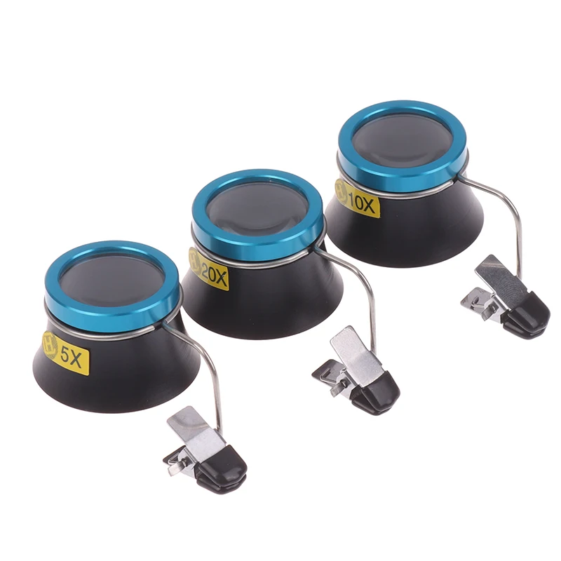 

5X / 10X / 20X Eyeglass Magnifier Tool Clip-On Eye Loupe Loop Magnifying Lens Eyepiece Process Operation Watchmakers Repair Tool