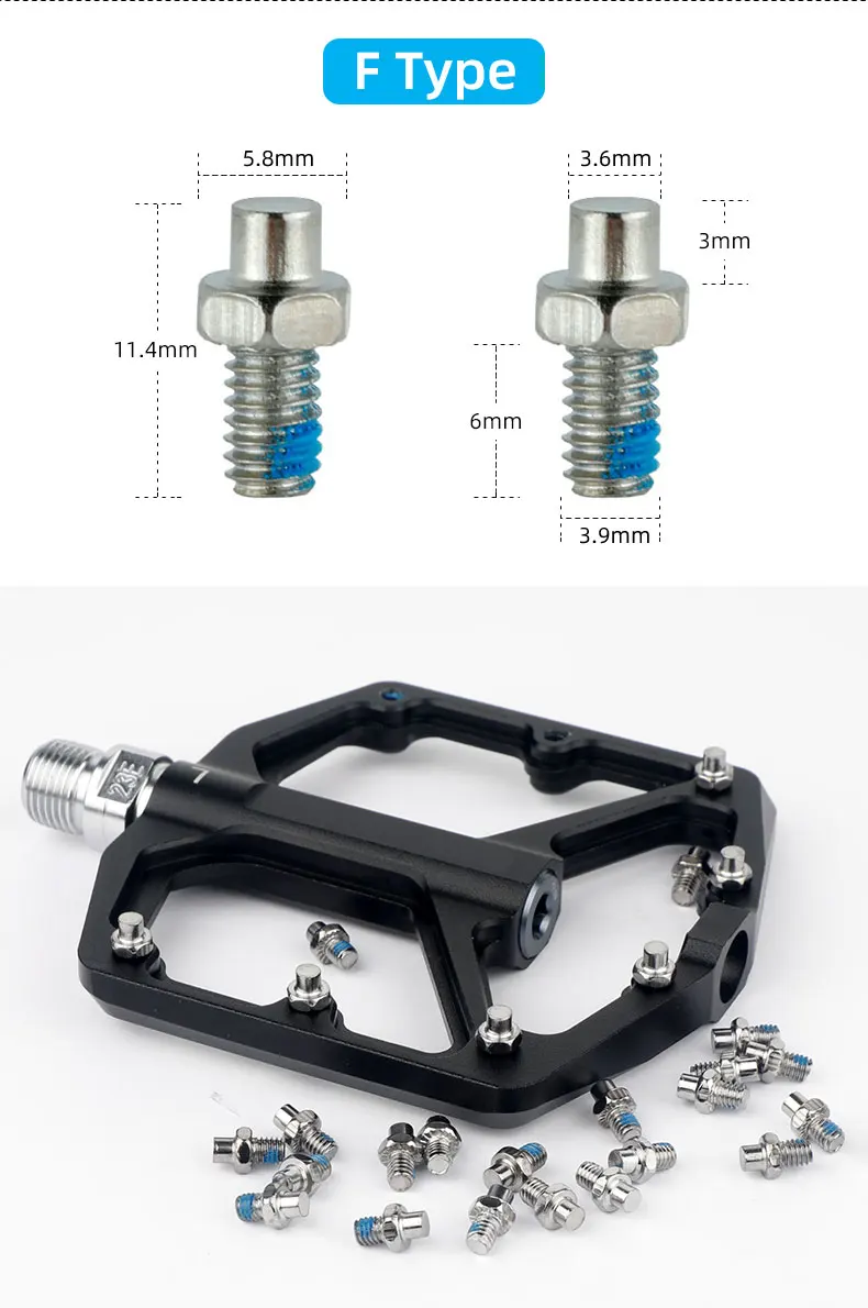 Fahrradpedal-Spikes, 25 Stück, Anti-Überspringen, Stahlbolzen, M4, Gewindeschrauben, Stiftnägel für Fahrradpedale, Fahrradzubehör – Detail 12