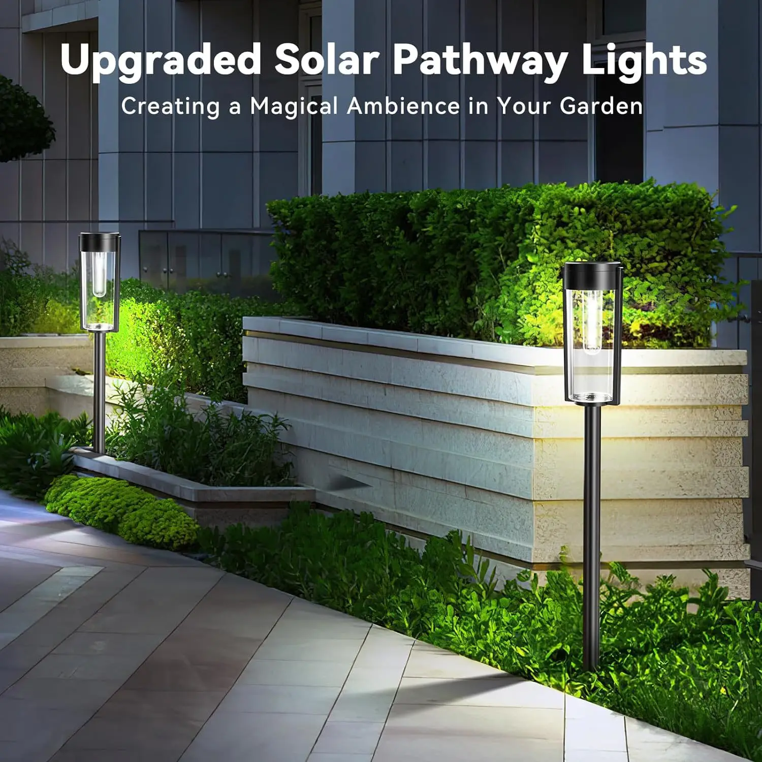 Imagem -05 - Led Solar Powered Wall Mount Light Auto on Off Decoração de Jardim Impermeável Yard Post Luz ao ar Livre Luz da Varanda