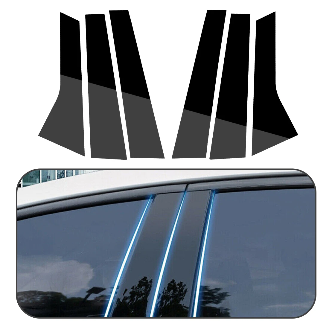 

NEW Window Pillar Post Cover Trim Kit Fit For Land Rover Ranger Rover Evoque L538 5-Door 2013 2014 2015 2016 2017 2018 Black PC