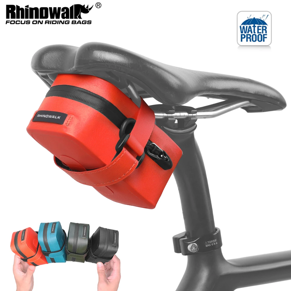 

Сумка на седло велосипедная Rhinowalk, маленькая, л, водонепроницаемая, переносная сумка на подседельный штырь, универсальная сумка для велосиденья, задняя Сумка