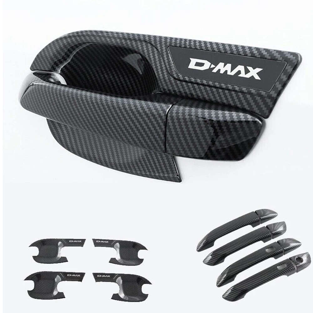 Car Door Handle Trim For ISUZU DMAX D-MAX D MAX 2021 2022 2023 External Protective Carbon Fiber Stickers Accessories