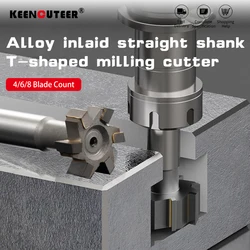 Welded Carbide T Slot Milling Cutter Tungsten Steel End Mill Cutter Router Bit for Metal Keyway Diameter 12-60MM