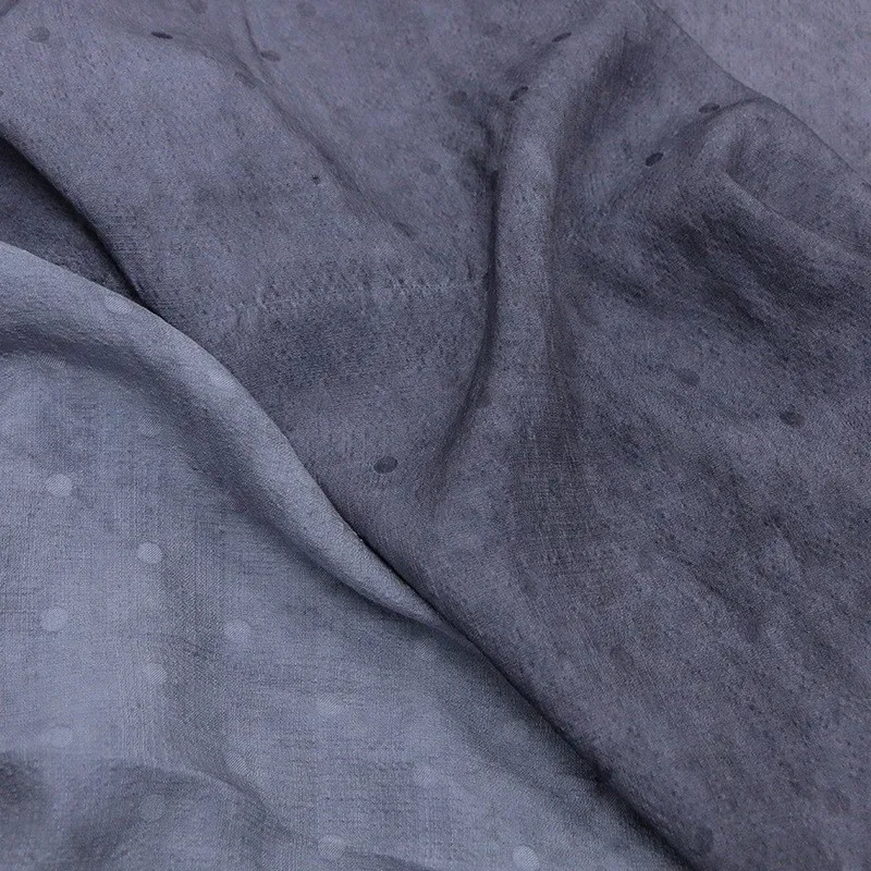 

Traditional artist-dyed and stir-fried tussah silk polka dot jacquard fabric artistic style clothing designer's