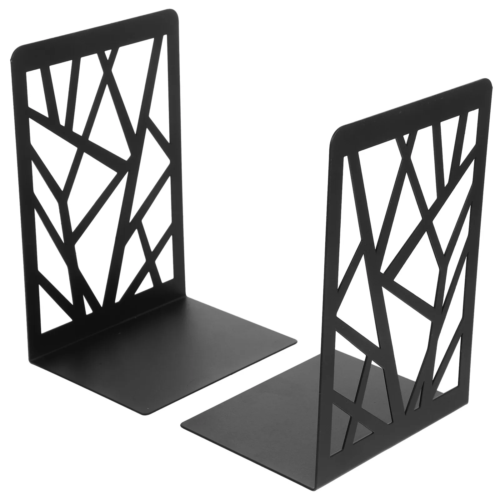 

2Pcs Bookends Metal Heavy Duty Non-Skid Modern Design for Shelves Decorative Book Holders Study Organization Desk Tidy
