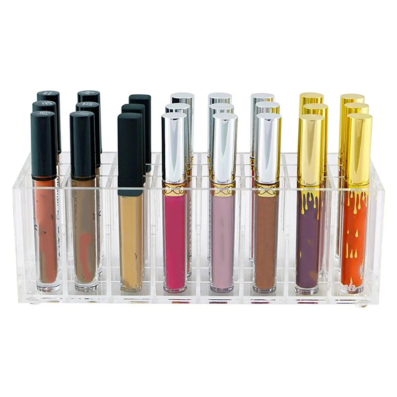ABFY-24-Grid Lipstick Storage Box Lip Gloss Container Nail Polish Storage Box Makeup Rack Cosmetics Display Stand