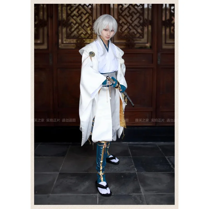 Jogo Touken Ranbu Online Fantasia Cosplay para Homens e Mulheres, Conjunto completo e Peruca, Tsurmaru Kuninaga