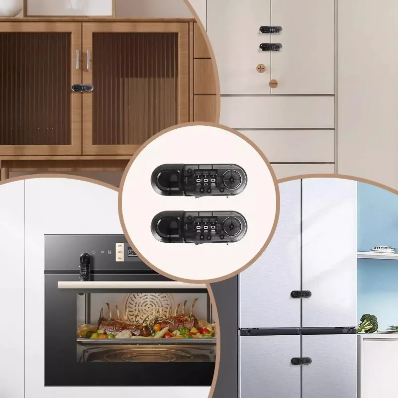 No-Drill Drawer Password Locks for Cabinets & Double-Door Fridges—Anti-pinch, Anti-theft, Home & Office Security Locks for All