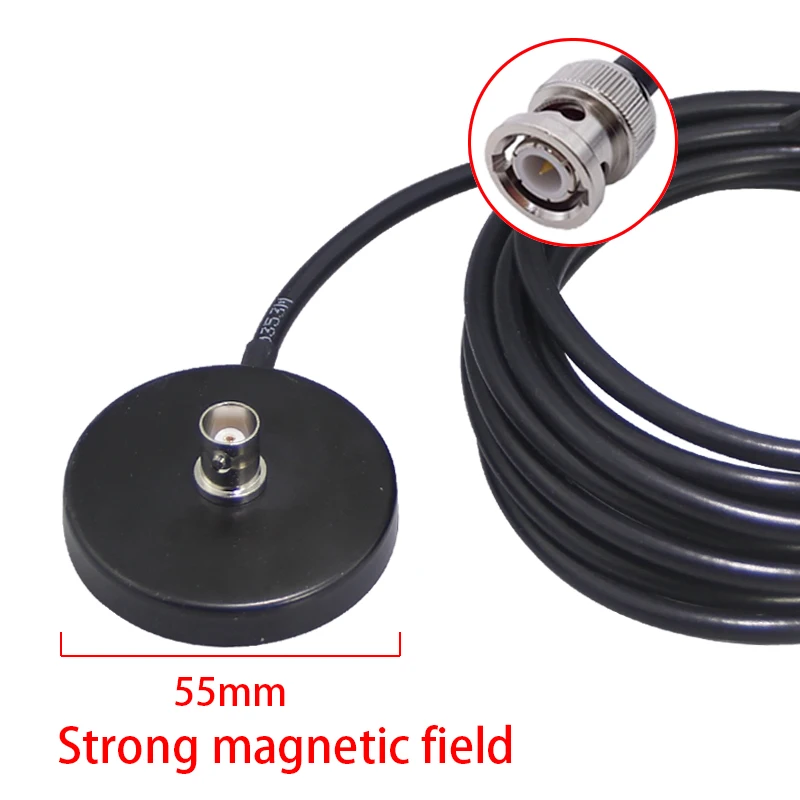 Antena de microfone sem fio com base magnética, BNC Masculino e Feminino, Q9 Conector RG58 Cabo de Cobre RG174 Cabo de Extensão