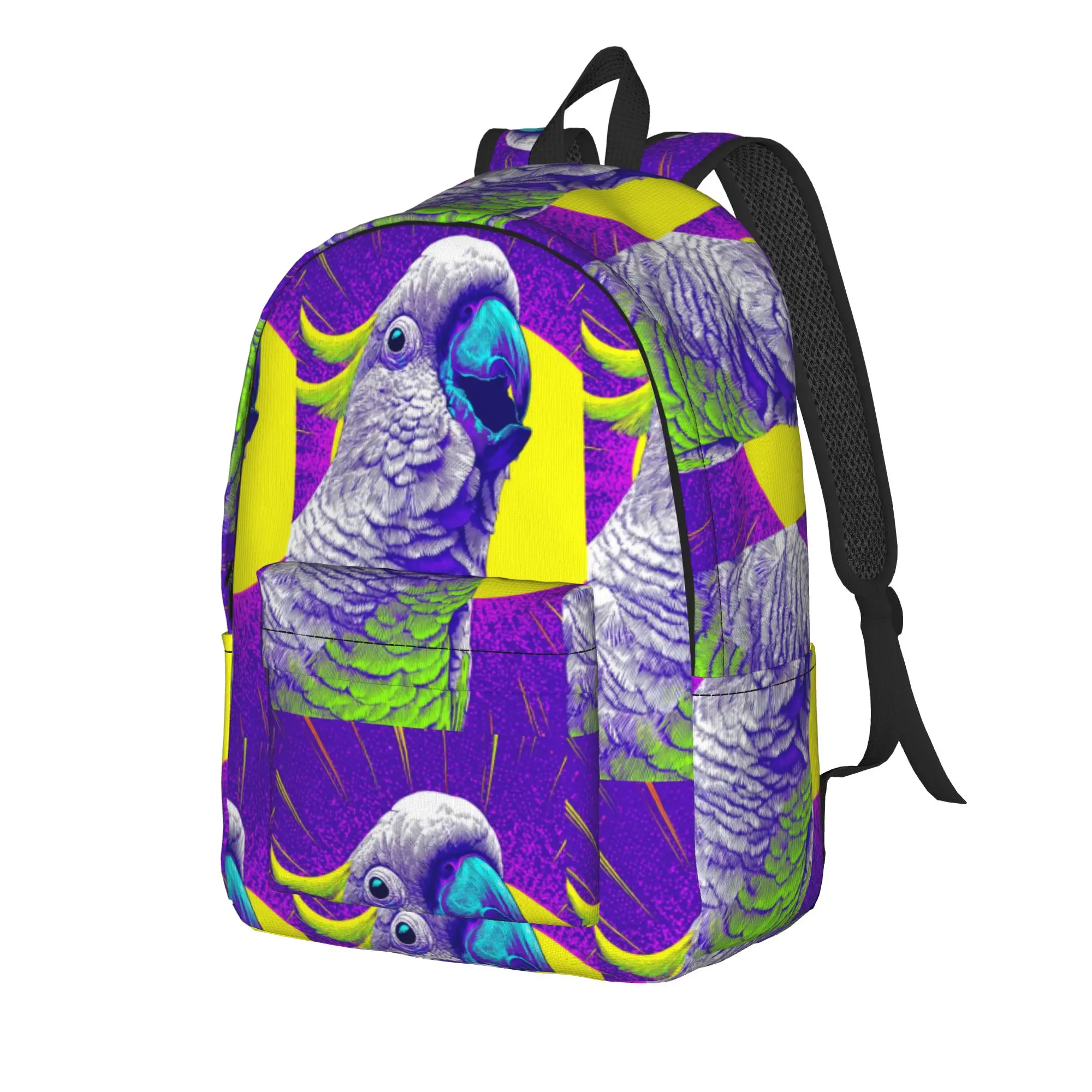 Parrot Pop Art Design Backpack  Travel Backpacks Men Casual High School Bags Custom Large Rucksack