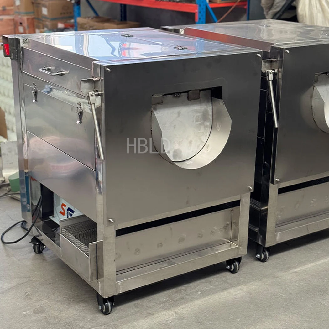 Root Vegetable Washing Peeling Machine, 200KG/H Output Stainless Steel Potato Peeler for Small Catering Food Factory Use