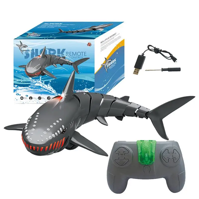 RC Shark Toy High-Speed Waterproof Remote Shark Water Vehicle Toy Kids Electric Shark Toy For Pools And Lakes