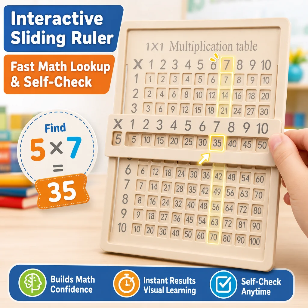 Children Wooden Slidable Multiplication Tables Montessori Toys Math Counting Board Teaching Tool Learn Educational Toys for Kids