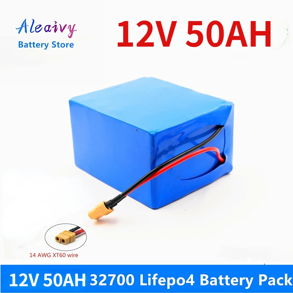 Aleaivy 32700 Lifepo4 Battery Pack 4S3P 12.8V 50Ah with 4S 40A Balanced BMS for Electric Boat and Uninterrupted Power Supply 12V