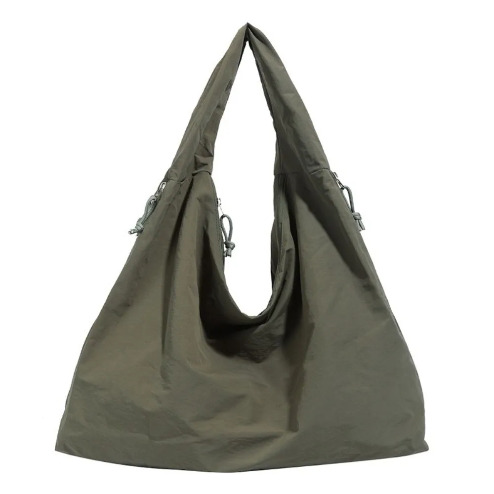 Neue Nylon-Schultertasche, Einfarbig, Große Kapazität, Unterarmtasche, Wasserdicht, mit Reißverschluss, Einkaufstasche für Frauen und Mädchen – Detail 17