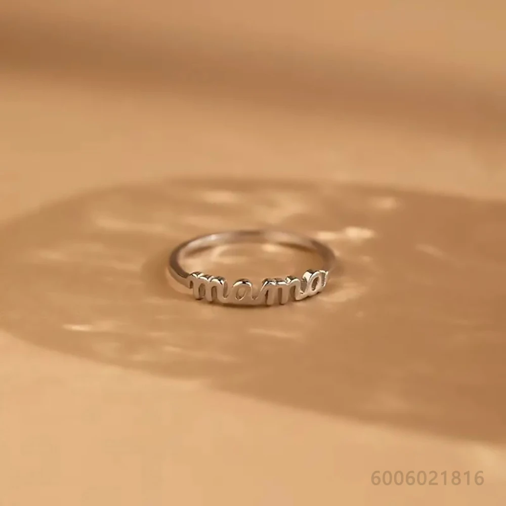 Women's 925 Sterling Silver Letter Wedding Ring Size 7