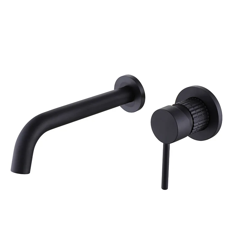 

Single Handle Brushed Gold Water Tap Hot Cold Mixer Hidden in Wall Mounted Concealed Basin Faucet