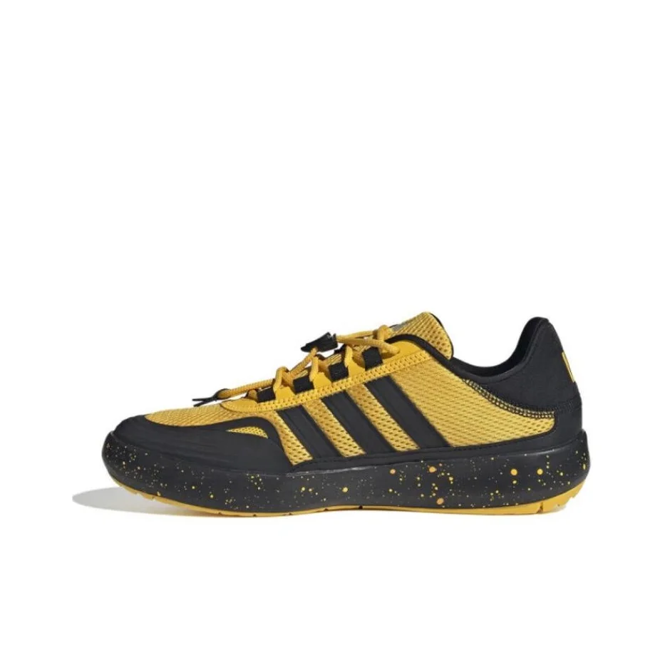 Adidas ROAMBOAT Chaussures de course basses respirantes résistantes à l'abrasion unisexe noir jaune JH9746