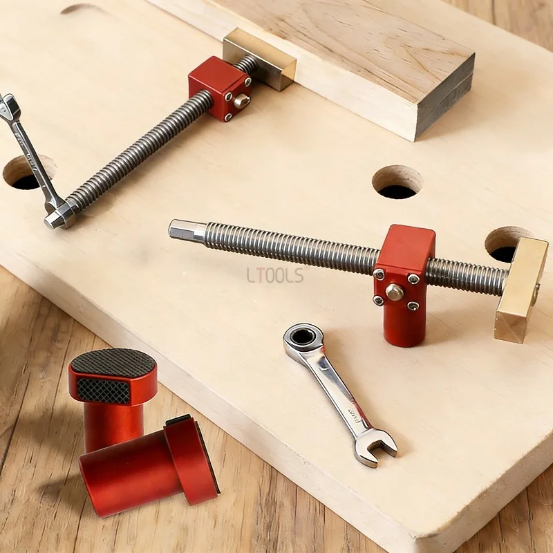 20mm Woodworking Table Vise Adjustable Bench Dogs Clamp Set Woodworking Limit Fixtures Quick Clamping Fixed Clip Portable Tool