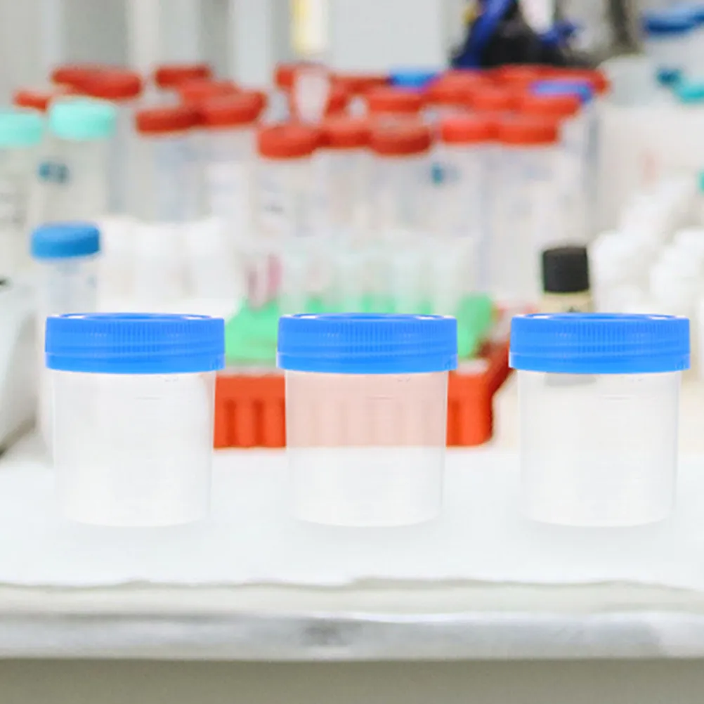 

100Pcs Urine Sample Cups Leak Proof Specimen Container with Lid Medical Testing Bottle 40Ml Plastic Collection Cup for Lab Use
