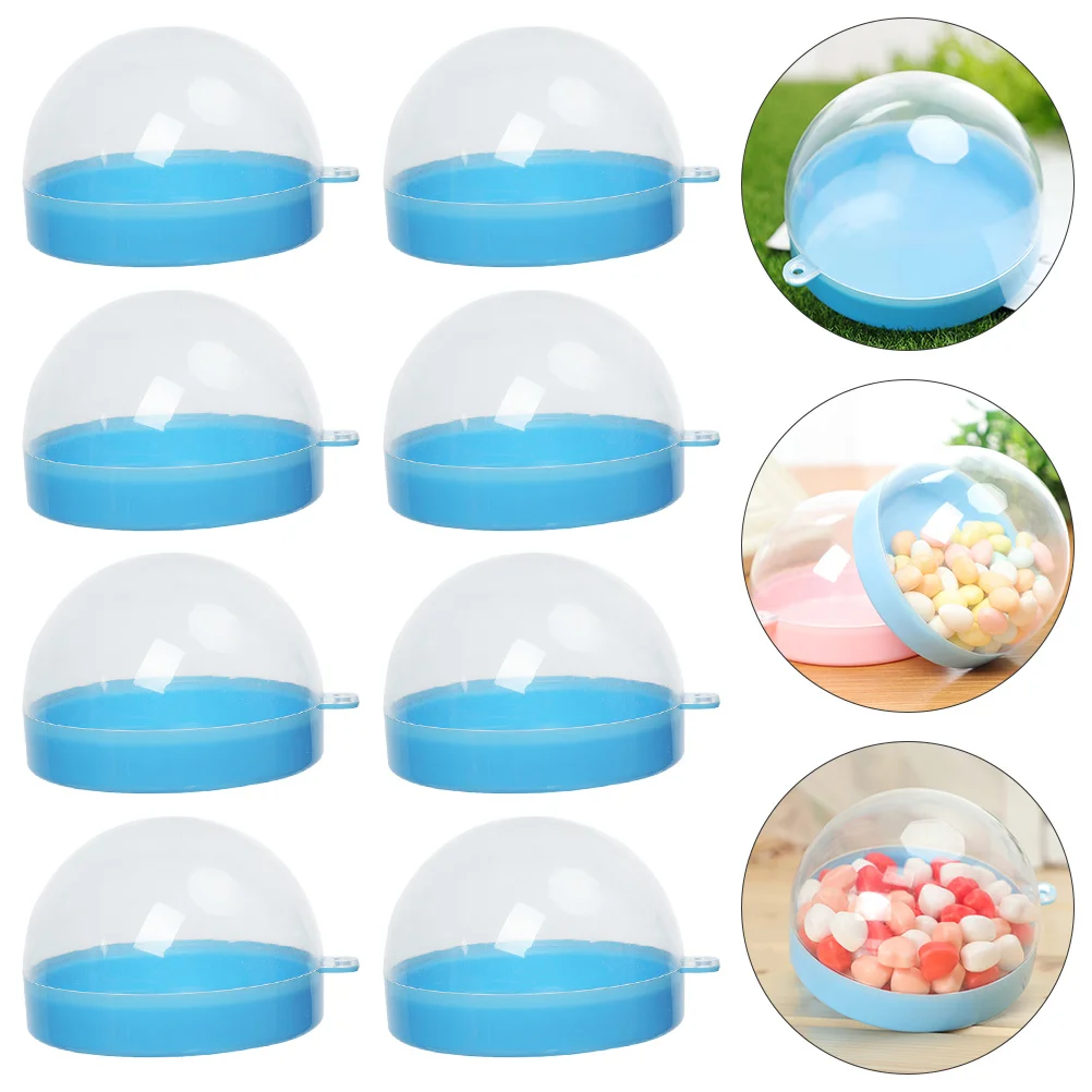 12 Pcs Semicircle Plastic Box Party Candy Boxes Gift Storage Present Cake Holder Favors with Cover Wedding